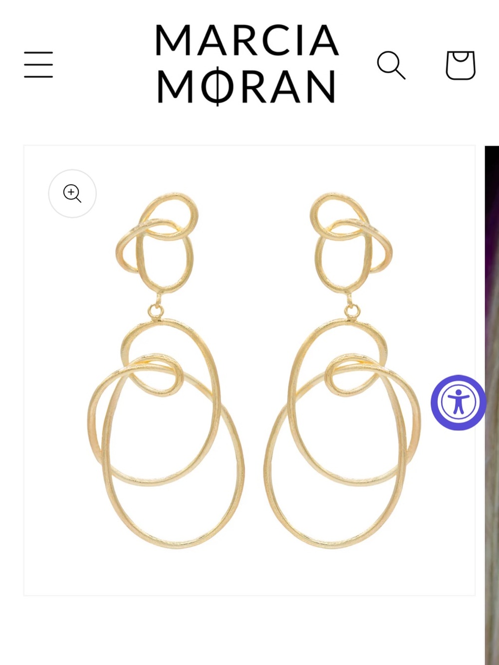 Gold Open Loop Drop Earrings